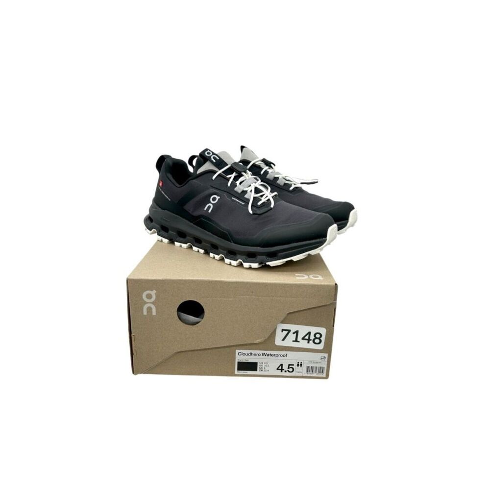 On Cloud Cloudhero Waterproof Kids Trail Shoes Black Unisex US4.5 Hiking Sneaker